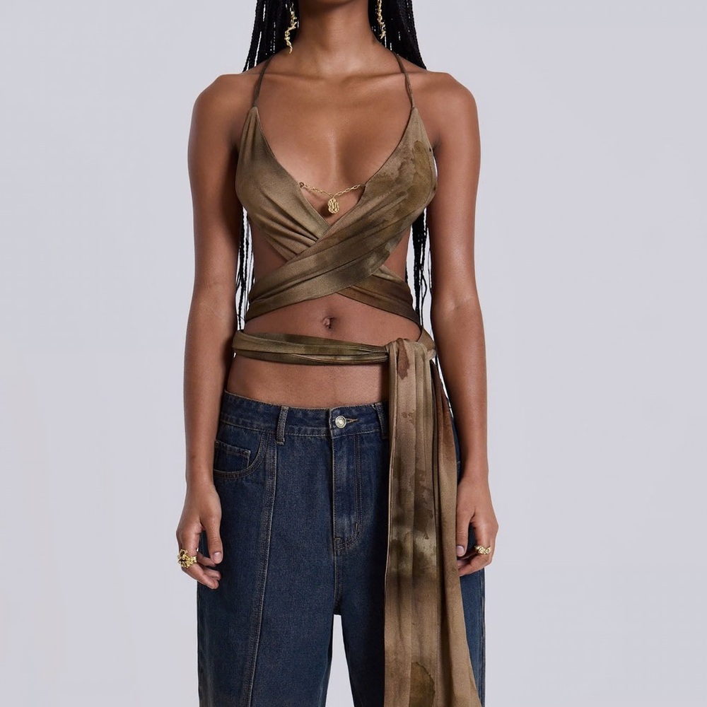 Stylish Olive Wrap Top